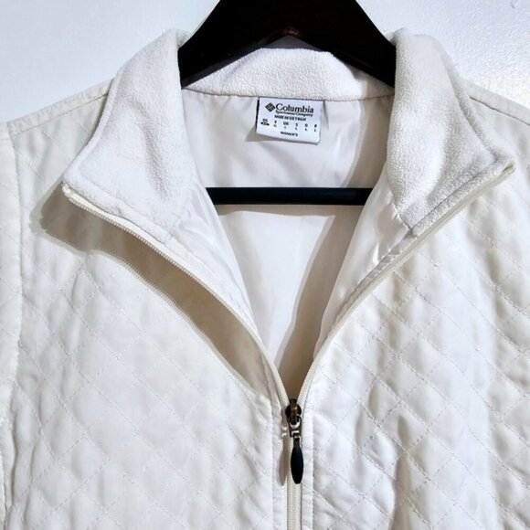 Columbia Medium Cream Lined SportSwear Quilted Zip-up Casual Vest - Picture 5 of 12